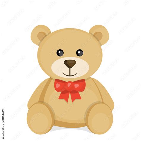 Cute cartoon teddy bear. Vector illustration for Valentine's Day. Stock ...