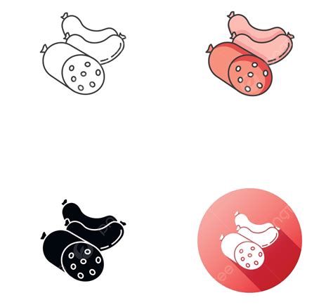 Sausages Icon Outline Fatty Roll Vector, Outline, Fatty, Roll PNG and Vector with Transparent ...