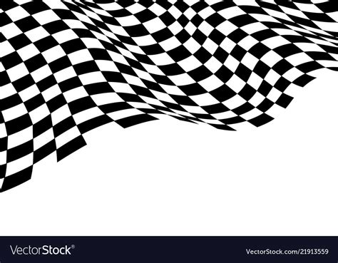 Checkered flag wave monochrome black white Vector Image