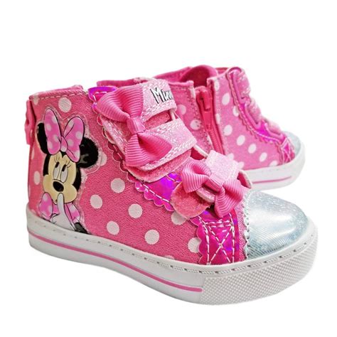 Disney Minnie Mouse Polka Dot Light-Up Sneaker Pink Size: 7 Toddler : Amazon.co.uk: Shoes & Bags