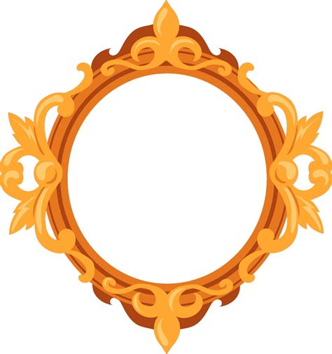 Round Golden Ornate Frame Png
