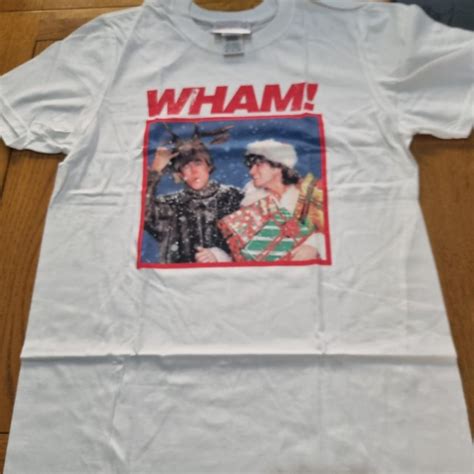 Official wham Christmas t shirt white ladies size... - Depop