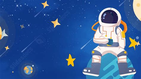 Purple Universe Space Astronaut Cartoon Powerpoint Background For Free Download - Slidesdocs