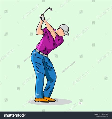 Young Golf Player Swinging Golf Club Stock Vector (Royalty Free ...