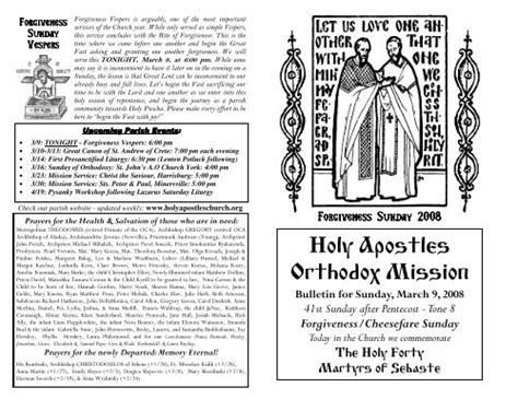 New bulletin - Holy Apostles Orthodox Mission