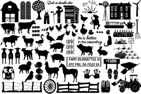 Farm & Animals Silhouettes AI EPS PNG