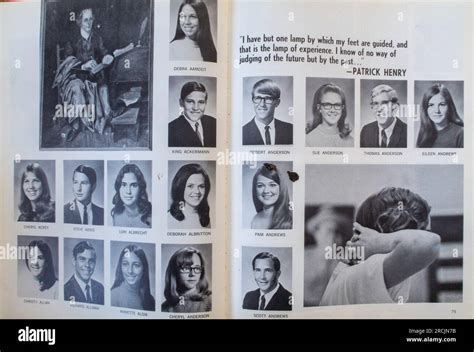 Vintage 1971 high school yearbook, USA Stock Photo - Alamy