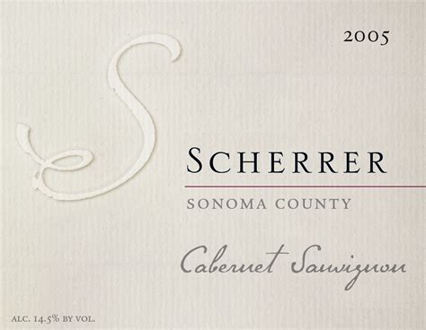 Cabernet Sauvignon Sonoma County, 2005 – Scherrer Winery