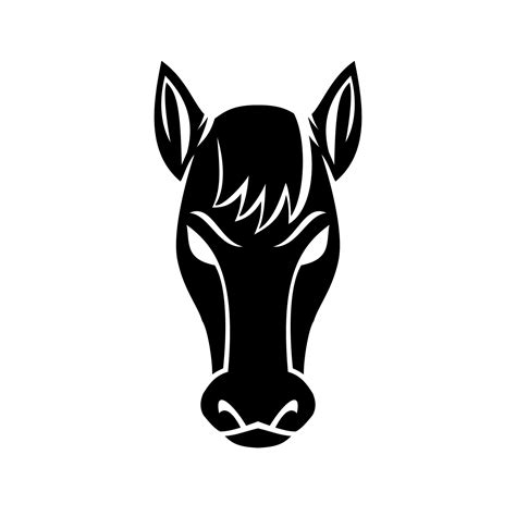 Angry Bronco Mustang Stallion or Horse Front View Mascot Black and White 4504387 Vector Art at ...