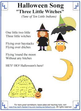 Halloween Songs for Kids - Printable Lyrics with Coloring Activities