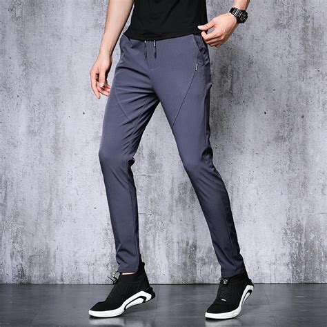 Summer 2018 thin men's casual pants ice silk trousers young Korean version men's sports pants ...