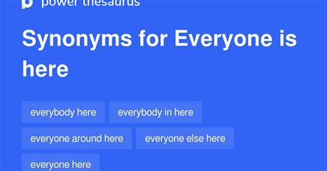 Everyone Is Here synonyms - 56 Words and Phrases for Everyone Is Here