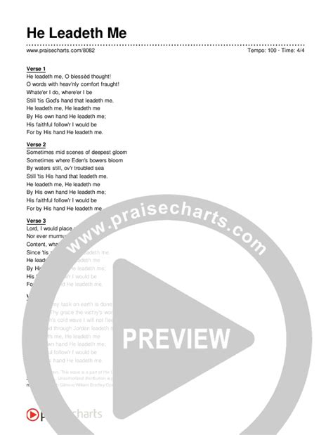 He Leadeth Me Chords PDF (Traditional Hymn) - PraiseCharts