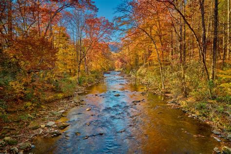 Fall Colors Along the Davidson River in Pisgah National Forest Stock Image - Image of ...