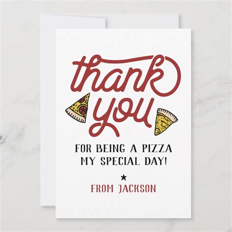 Thank You Pizza Party Birthday Thank You Card | Zazzle | Pizza party ...