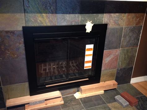 tile - what to do with tall, square fireplace opening? - Home ...