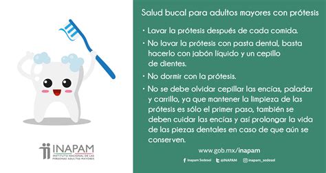 Salud bucal para adultos mayores con prótesis | Instituto Nacional de ...