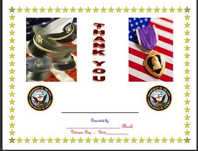 Veterans Day: Free Veteran's Day Certificates/Forms