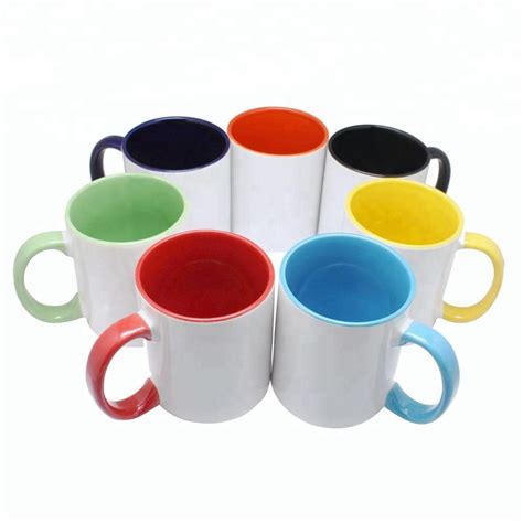 Sublimation Mugs 11oz Inner Handle Color Gift Box Heat Press Designable ...