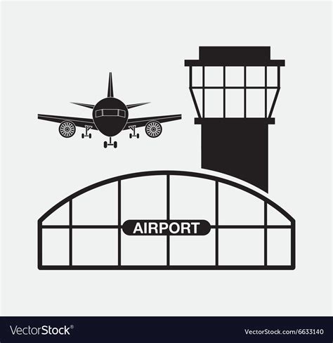 Airport terminal design Royalty Free Vector Image