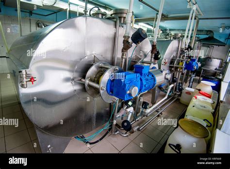 Equipment at dairy plant Stock Photo - Alamy