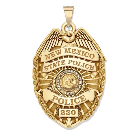 Personalized New Mexico STATE POLICE Badge with Your Number - PG101172