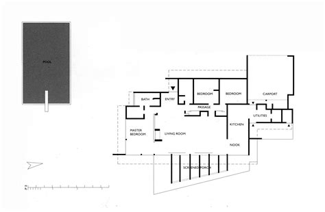 Floor Plan - Milton Goldman House, Encino CA | Richard Neutra | Richard neutra, Mid century ...