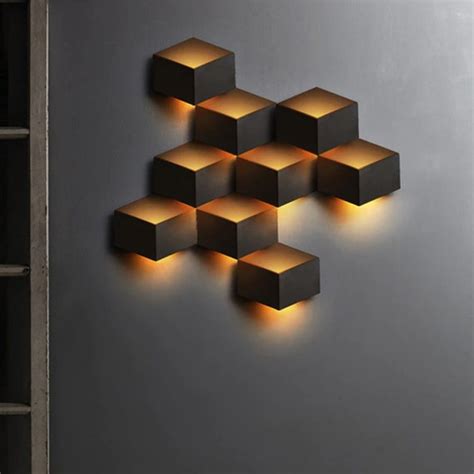 Metal Wall Sculpture With Lamp Decorative Nordic Wall Art - Etsy