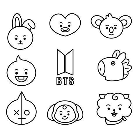 Drawing Of Bt21 Drawings Fictional Characters Charact - vrogue.co