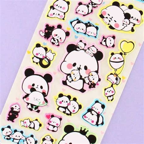 Mochi Mochi Panda Puffy Stickers - Love | Puffy stickers, Cute stickers ...