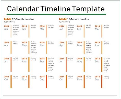 Calendar Timeline Template | 4+ Free Printable Word, Excel & PDF ...