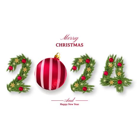 Merry Christmas And Happy New Year 2024 Vector, Christmas, Merry ...