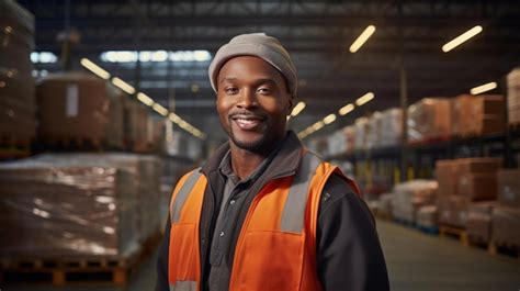 Premium Photo | Warehouse worker in a special uniform against the ...