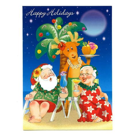 Holiday Happy Hour Hawaiian Christmas Cards Box of 12 - Walmart.com - Walmart.com