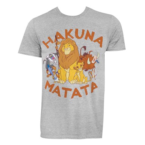 The Lion King - Lion King Men's Grey Hakuna Matata T-Shirt-XLarge ...