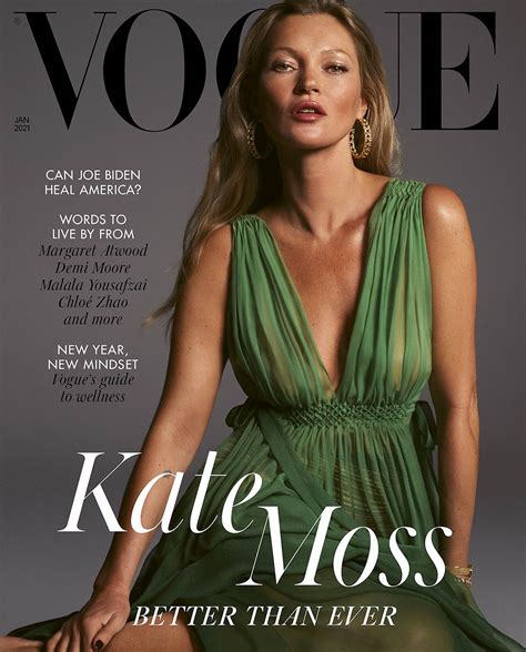 Kate Moss covers British Vogue January 2021 by Mert & Marcus - fashionotography