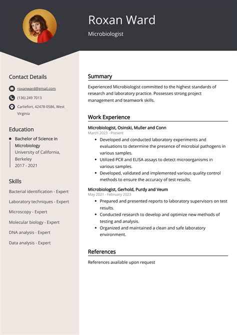 Microbiologist CV: Job Description, Sample & Guide