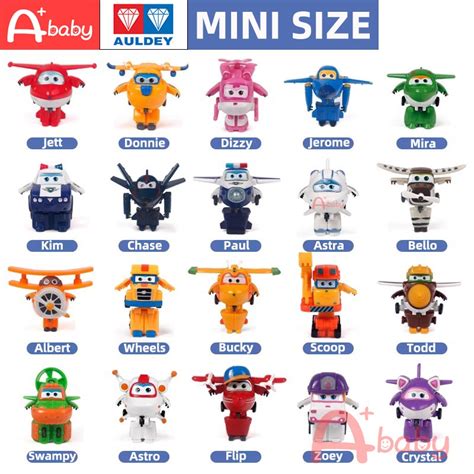 [A+baby]Kids MINI Super Wings Original Auldey Toys Action Figure Robot Transformation Jett Dizzy ...