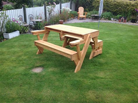 Picnic table folding bench Folding Picnic Table Bench, Woodworking, Furniture, Home Decor ...