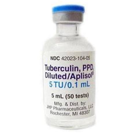 Aplisol Tuberculin Purified Protein Derivative PPD 5 TU/0.1mL Solution - 50 Test - 5mL/Vial ...