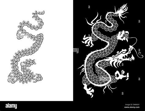 Black and white chinese dragon vector Stock Vector Image & Art - Alamy