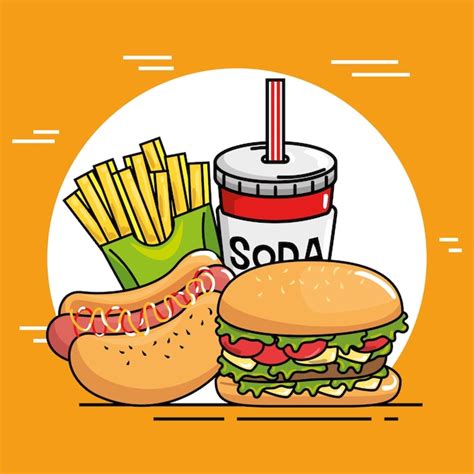 Premium Vector | Fast food stickers pop art