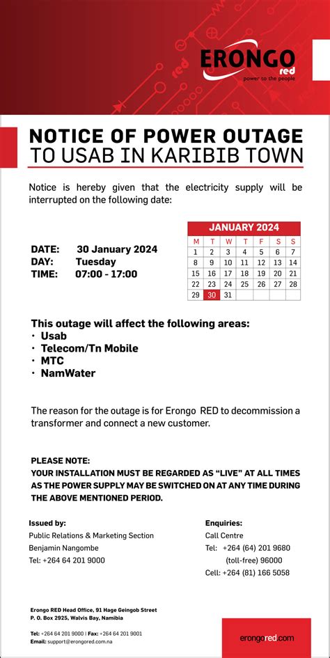 Power Outages | ErongoRED