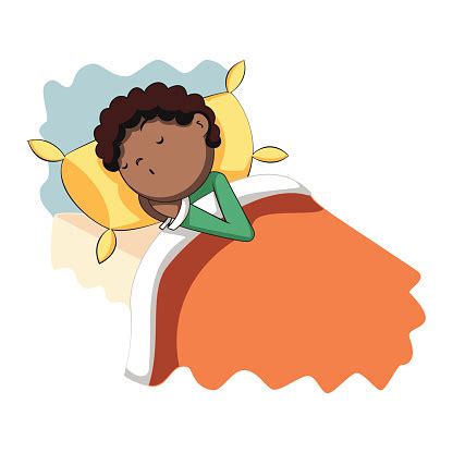 Boy Sleeping In Bed Vector Illustration Stock Illustration - Download Image Now - iStock