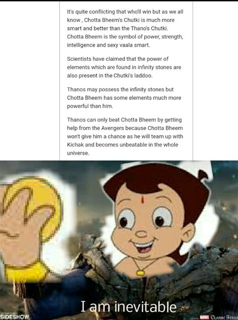 Who would win Chhota bheem or thanos? : r/memes