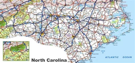 North Carolina road map - Ontheworldmap.com