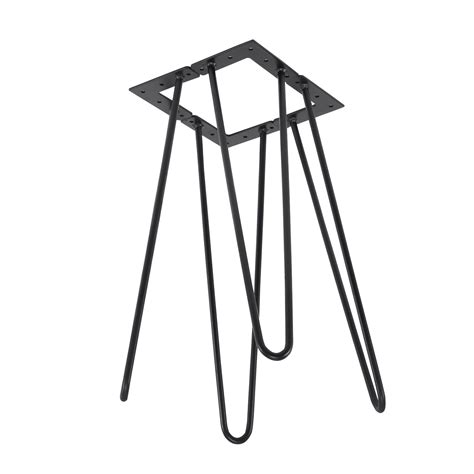 22" Hairpin Table Legs Coffee Table Metal Legs Solid Iron Bar Black Set ...