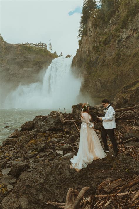 Springtime Snoqualmie Falls Wedding at Salish Lodge — bare bones photo