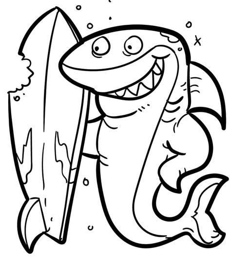 Shark Swimming Coloring Page - Free Printable Coloring Pages for Kids