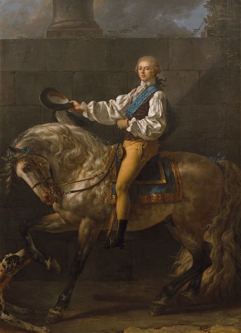 Equestrian portrait of Stanisław Kostka Potocki, 1781 by Jacques-Louis David (French 1784-1825 ...